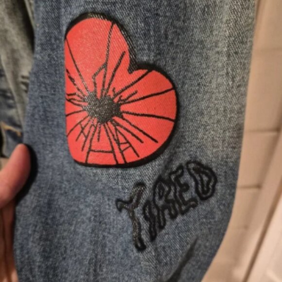 Brooklyn Cloth No Cap Retro 90s Graphics Denim Jeans Jacket Men's Sz M - Picture 7 of 10